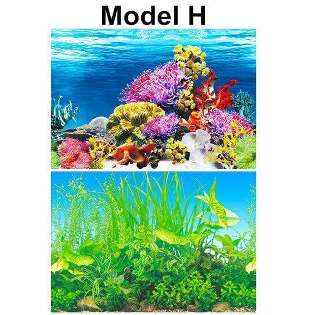 Poster en PVC mur de fond d'aquarium arrière-plan double face décoration d'aquarium-9-Petmonde