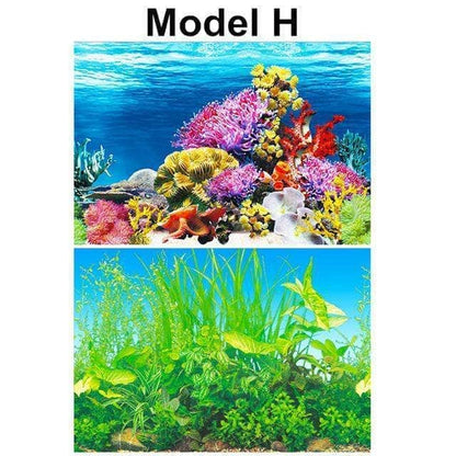 Poster en PVC mur de fond d'aquarium arrière-plan double face décoration d'aquarium-9-Petmonde