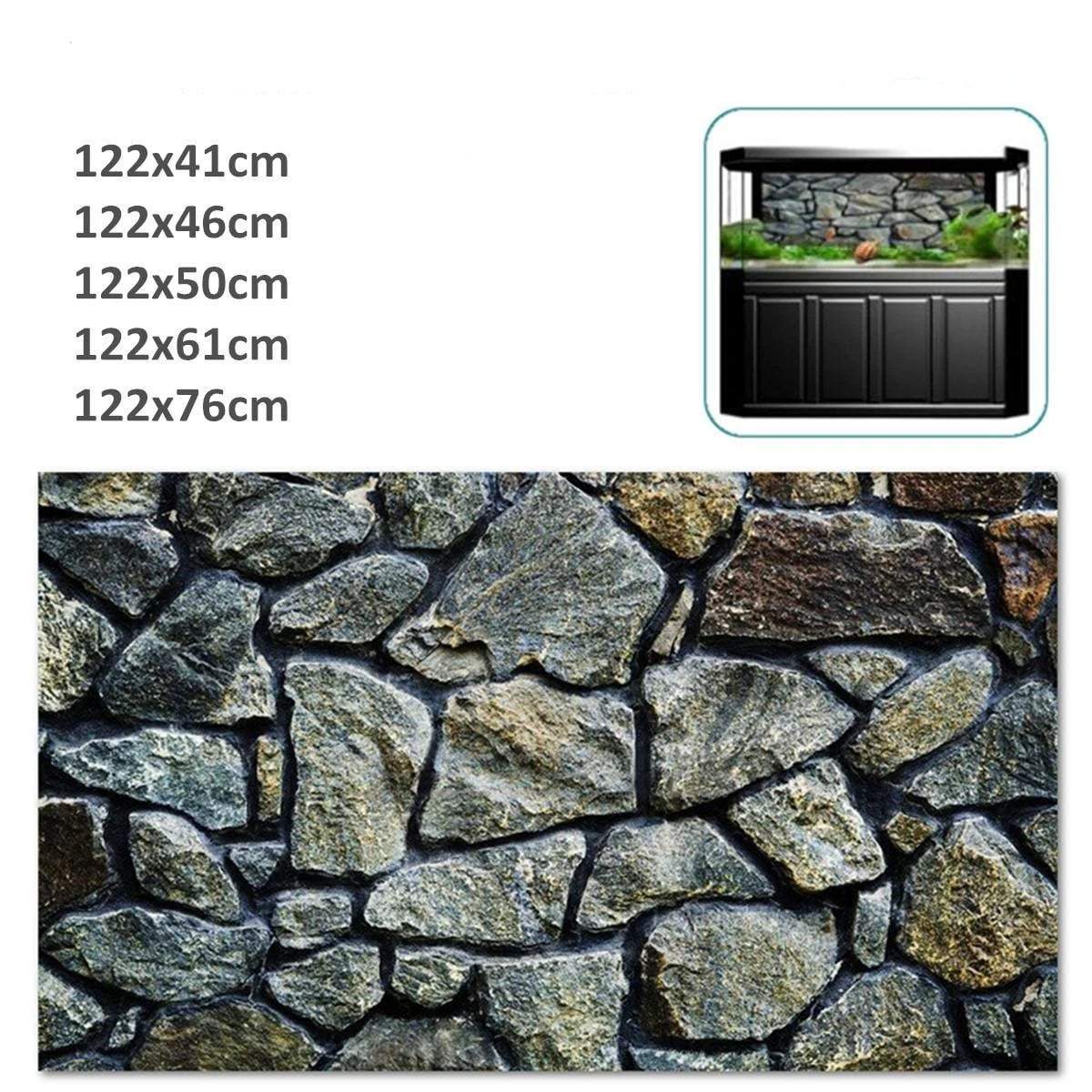 Poster mur fond aquarium rocher en PVC décoration auto-adhésive pour aquarium 5 tailles-1-Petmonde