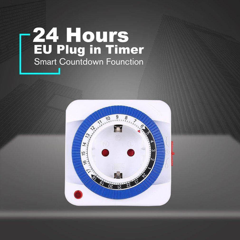 Prise mécanique programmable 24h minuterie compte à rebours mise hors-tension automatique-6-Petmonde