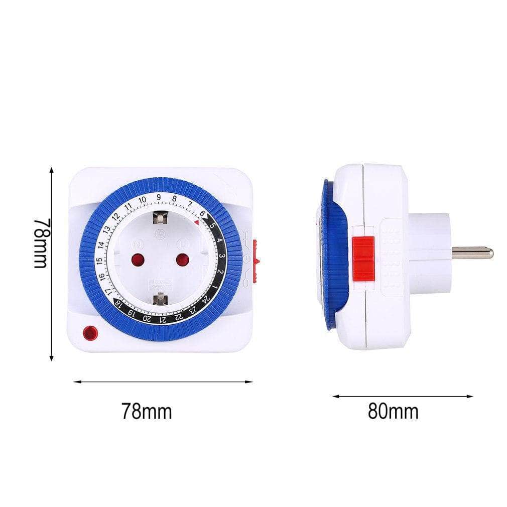 Prise mécanique programmable 24h minuterie compte à rebours mise hors-tension automatique-7-Petmonde
