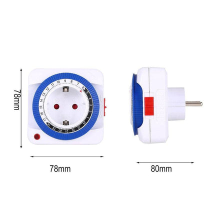 Prise mécanique programmable 24h minuterie compte à rebours mise hors-tension automatique-7-Petmonde