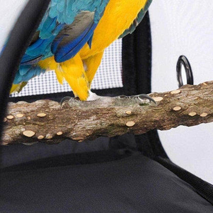 Sac à dos de transport oiseau avec rideaux imperméable anti-soleil cage oiseau transportable avec perche-5-Petmonde