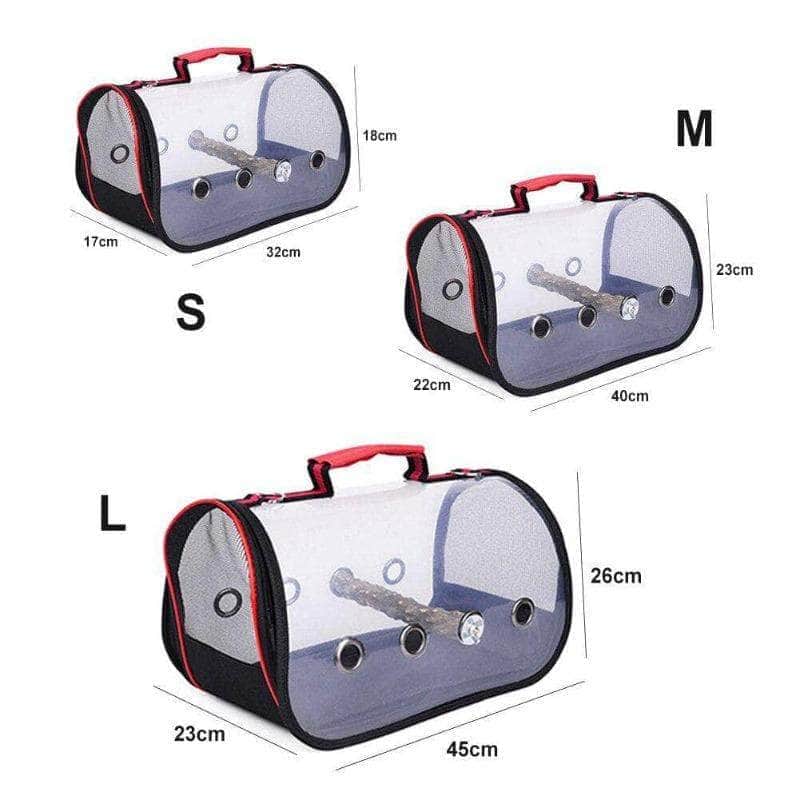 Sac à dos de transport oiseau avec rideaux imperméable anti-soleil cage oiseau transportable avec perche-6-Petmonde