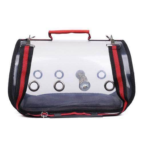 Sac à dos de transport oiseau avec rideaux imperméable anti-soleil cage oiseau transportable avec perche-2-Petmonde