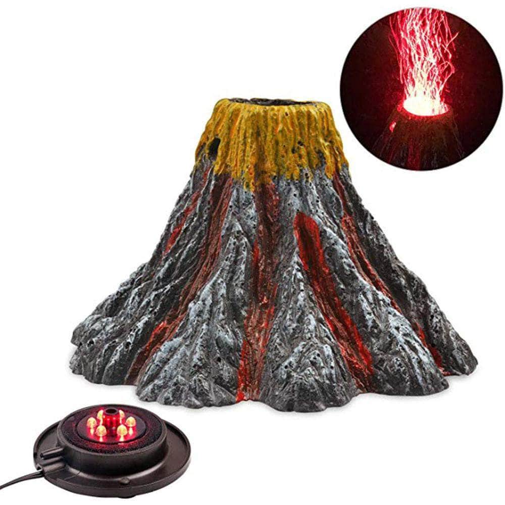 Volcan en résine avec pierre à oxygène bulleur à LED décoration pour aquarium-1-Petmonde